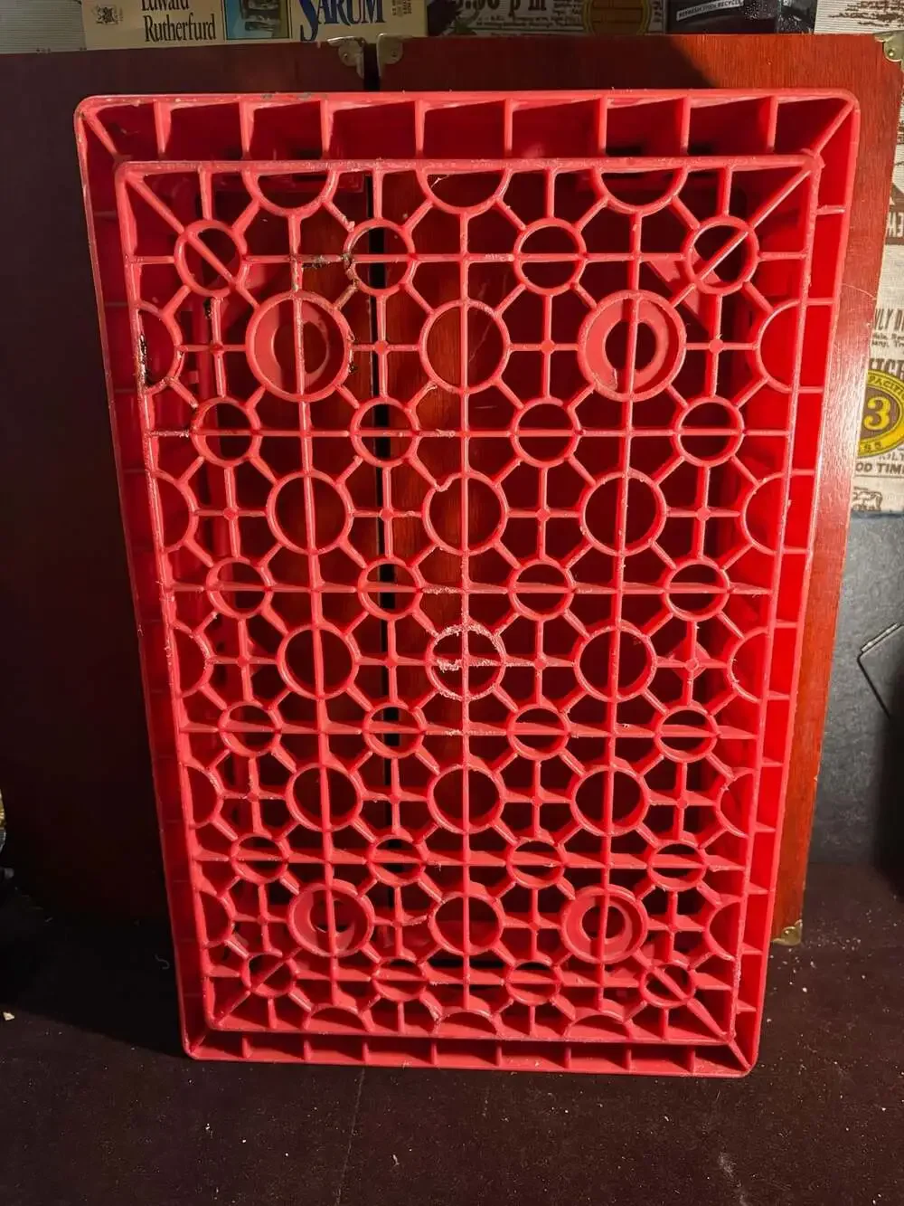 Vintage Red Plastic Coca-Cola 16-Bottle Storage Crate